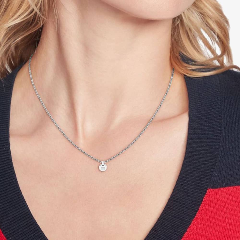 Tommy Hilfiger Stainless Steel Disc Pendant Necklace 2780849