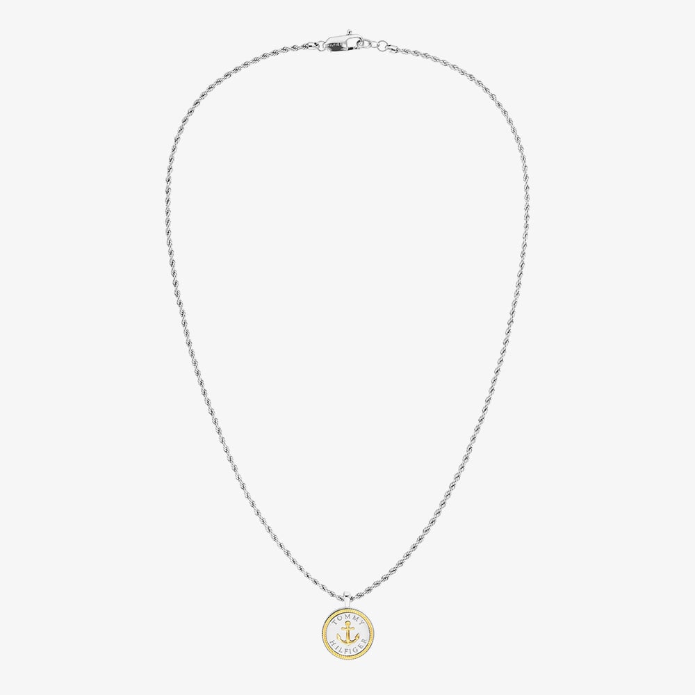 Tommy Hilfiger Nautical Two Tone 22 Inch Rope Chain Pendant Necklace 2790690