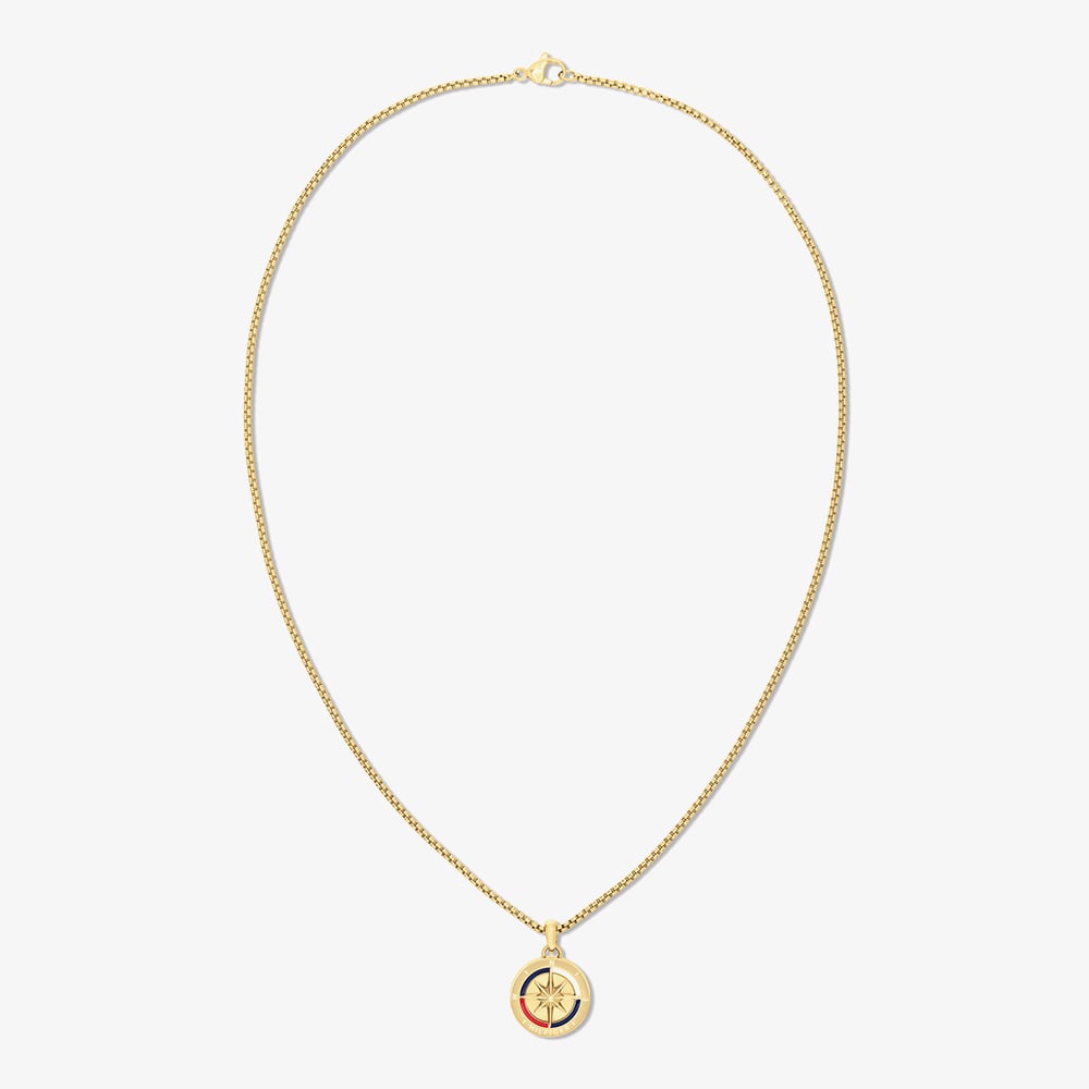 Tommy Hilfiger Yellow Gold Tone Plated Compass Pendant 2790721