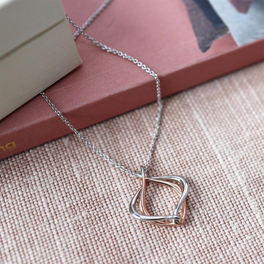 Kit Heath Sterling Silver & Rose Gold Plated Alicia Rose Petite Necklace 90018RRP