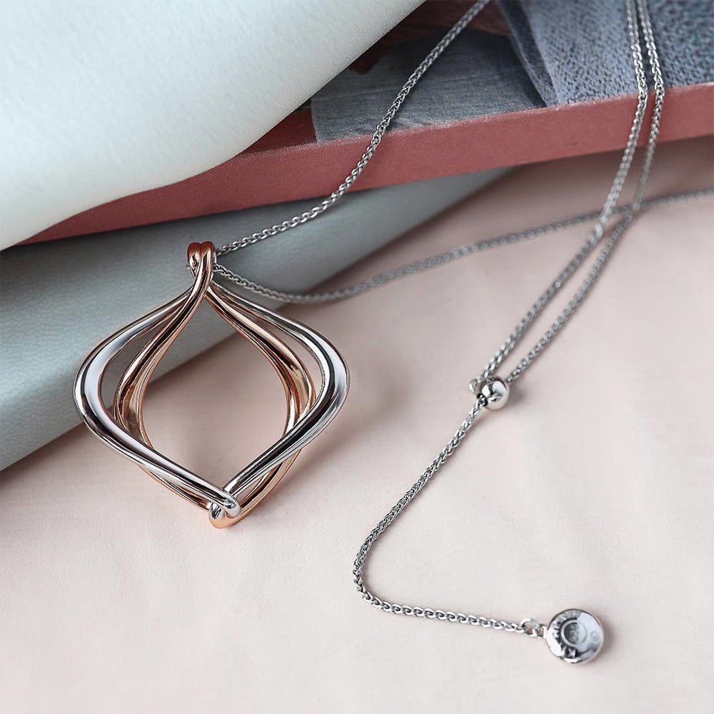 Kit Heath Sterling Silver & Rose Gold Plated Alicia Rose Grande Slider Necklace 90020RRP