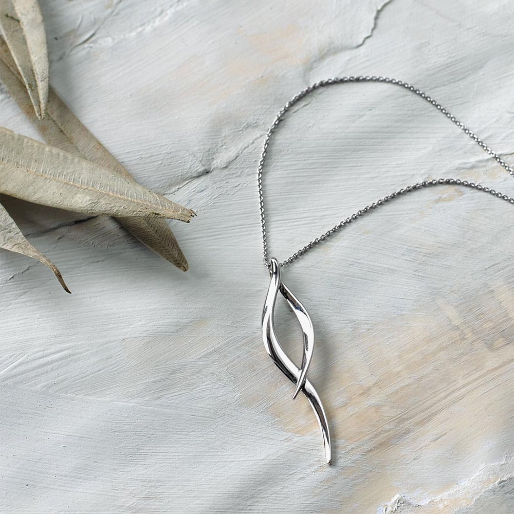 Kit Heath Sterling Silver Entwine Twine Twist Necklace 90223RP