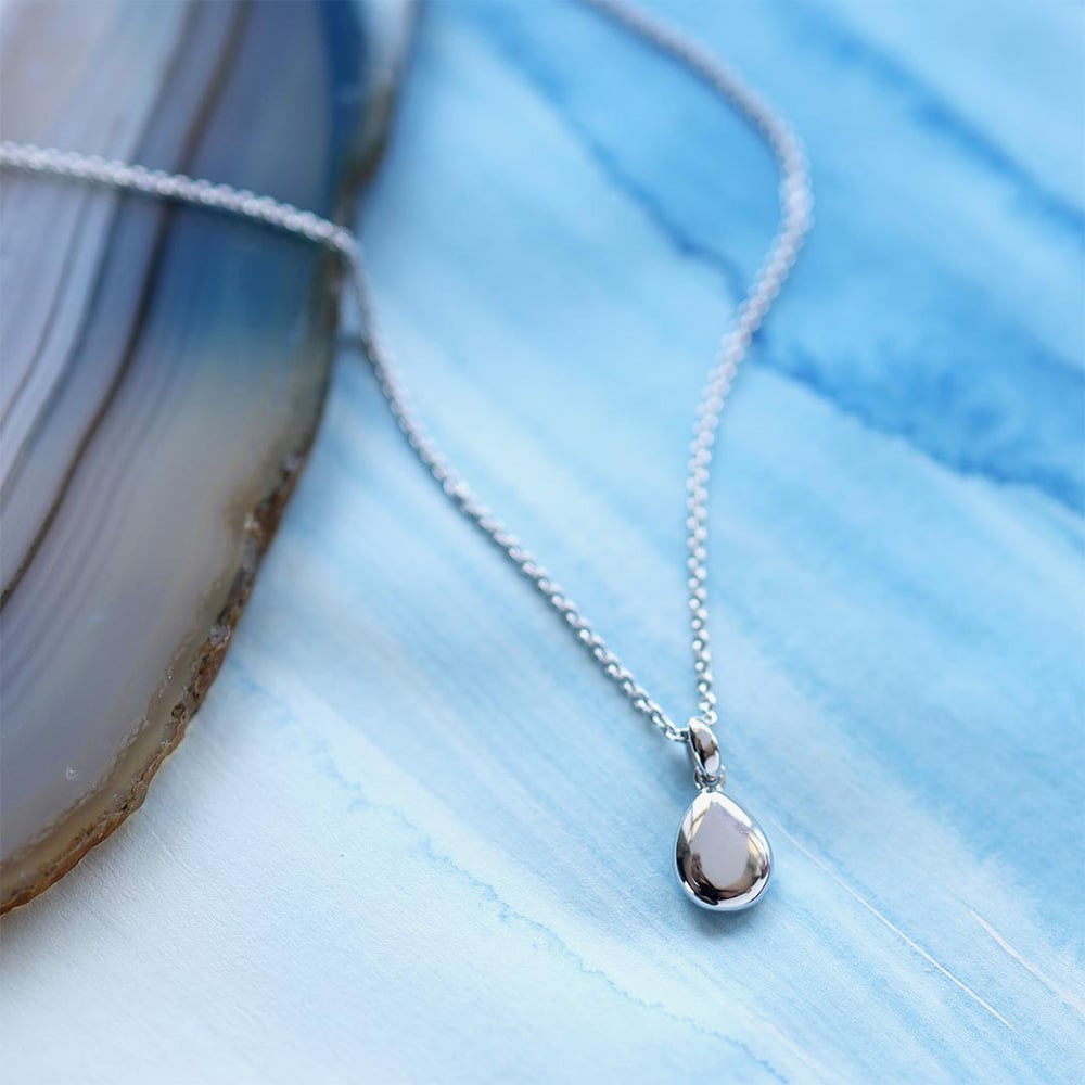 Kit Heath Sterling Silver Coast Pebbles Droplet Necklace 90185RP