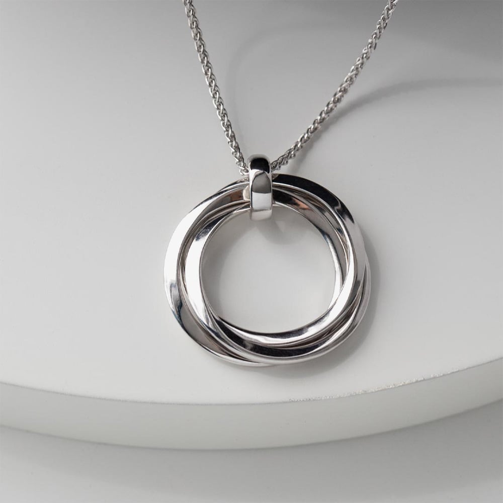 Kit Heath Sterling Silver Bevel Trilogy Grande Link Slider Necklace 9170RP