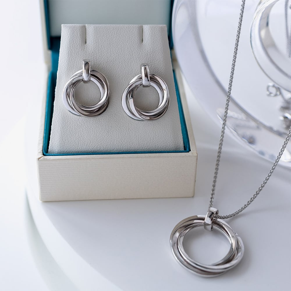 Kit Heath Sterling Silver Bevel Trilogy Grande Link Slider Necklace 9170RP