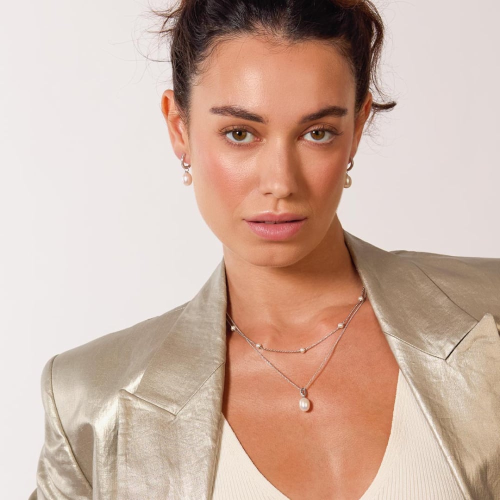 Kit Heath Silver Revival Classic Pearl Glitz Necklace 90429FPC