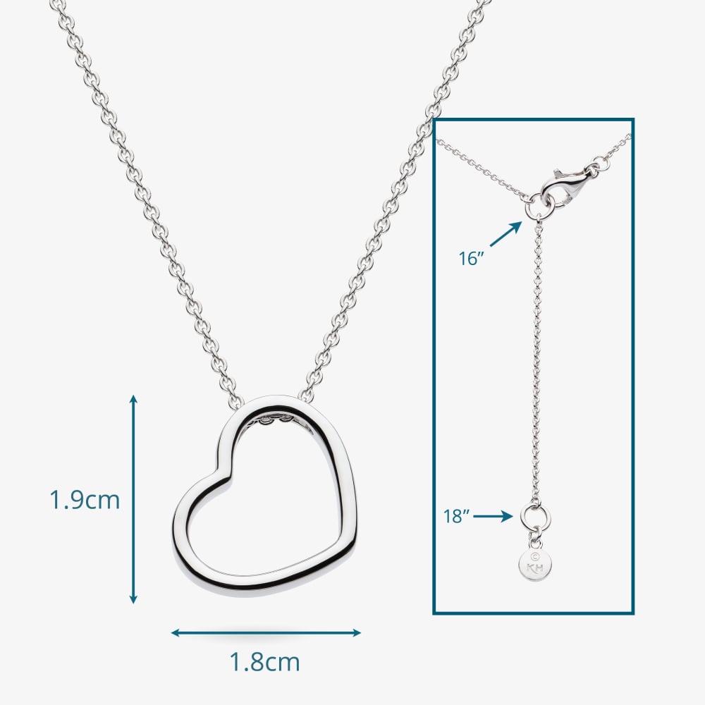Kit Heath Silver Love Heart Outline Pendant 90533RP
