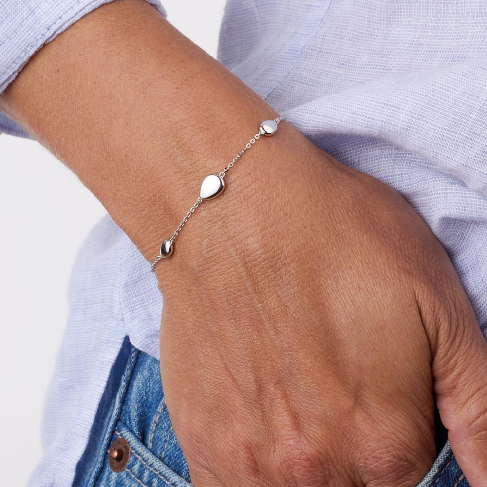 Kit Heath Sterling Silver Coast Pebbles Station Bracelet 70197RP