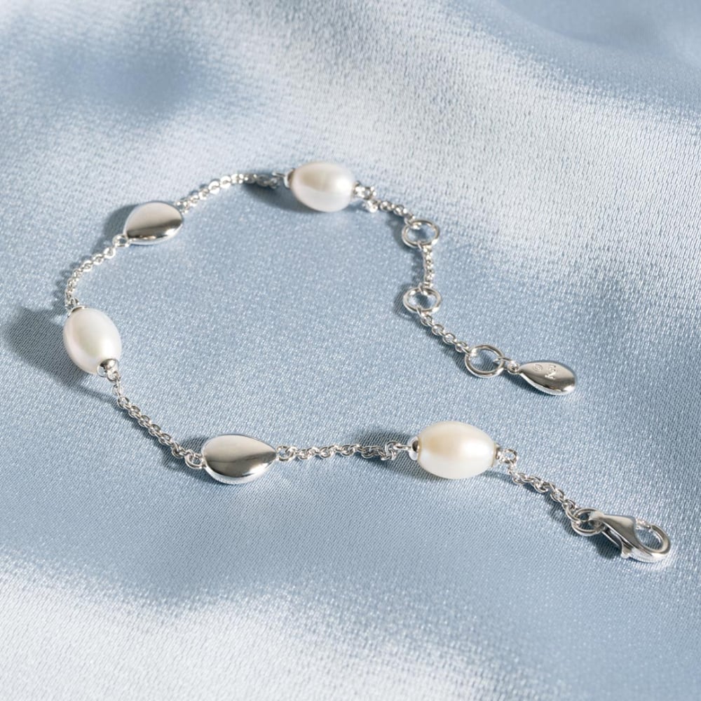 Kit Heath Sterling Silver Coast Pebble Pearl Bracelet 70183FP