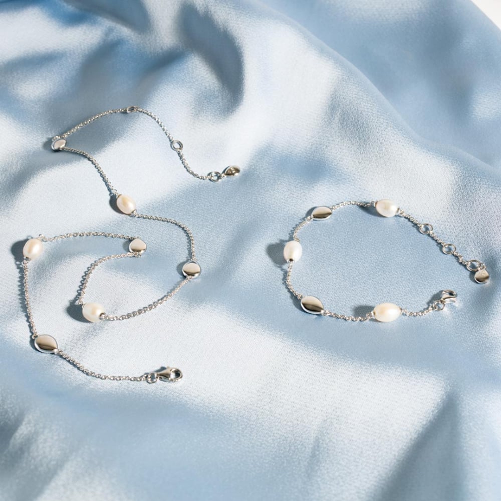Kit Heath Sterling Silver Coast Pebble Pearl Bracelet 70183FP