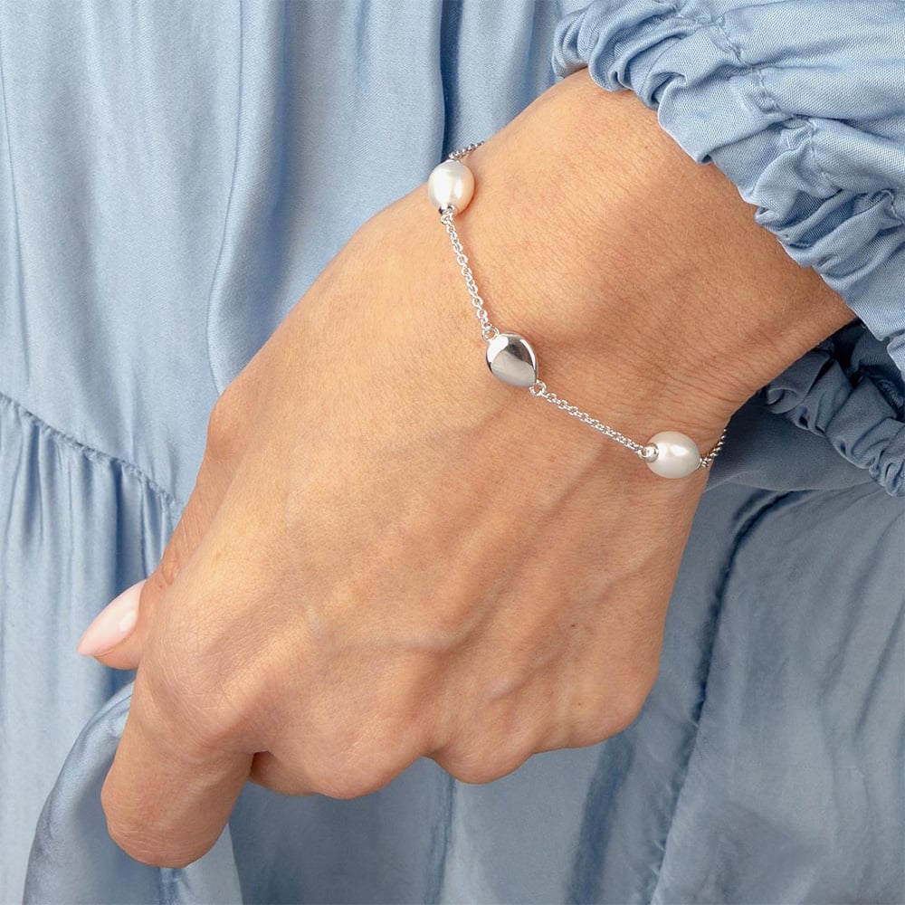 Kit Heath Sterling Silver Coast Pebble Pearl Bracelet 70183FP
