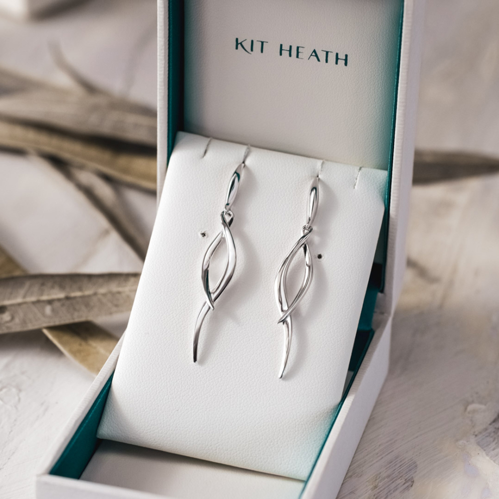 Kit Heath Sterling Silver Entwine Twine Twist Drop Earrings 60223RP