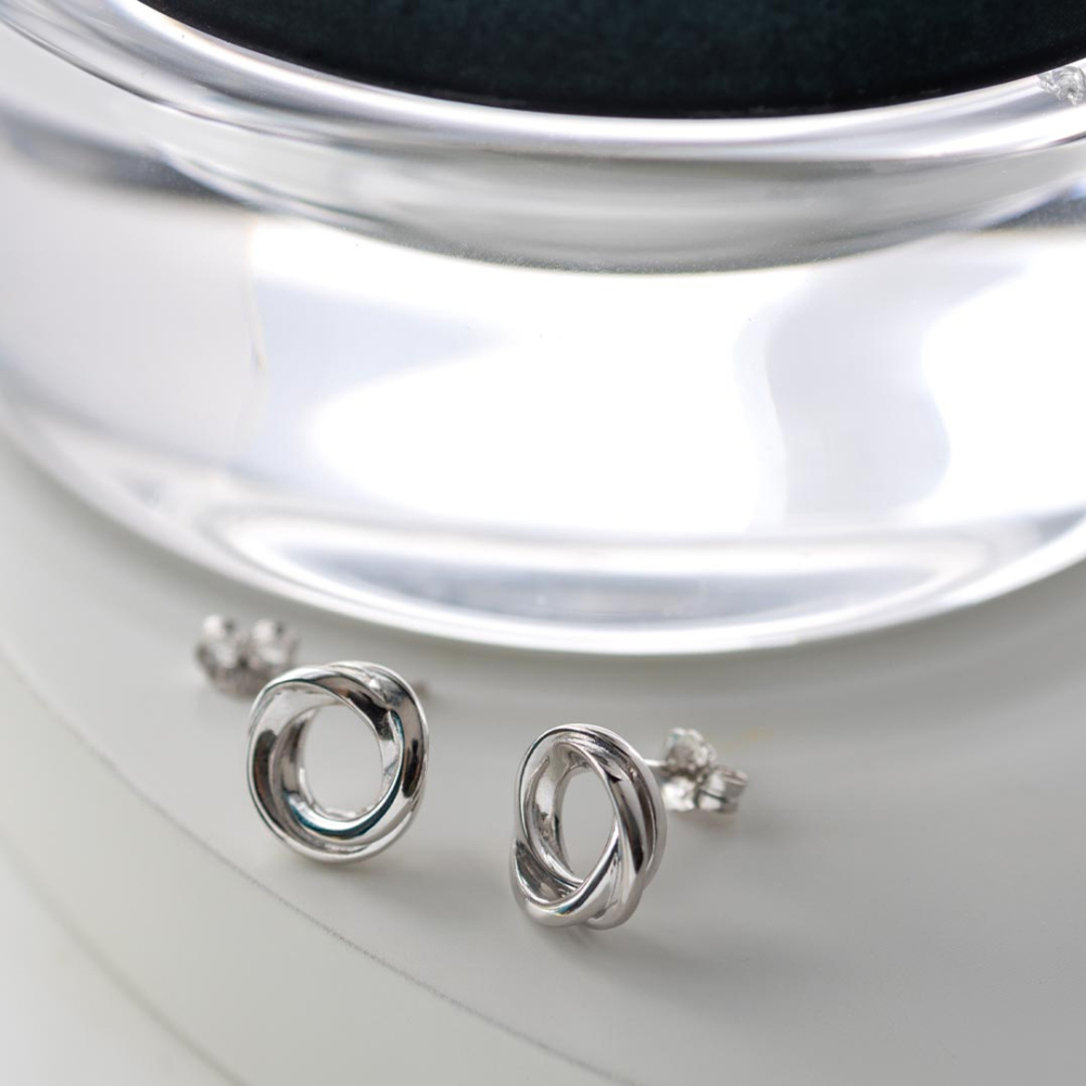 Kit Heath Sterling Silver Bevel Trilogy Stud Earrings 4169RP