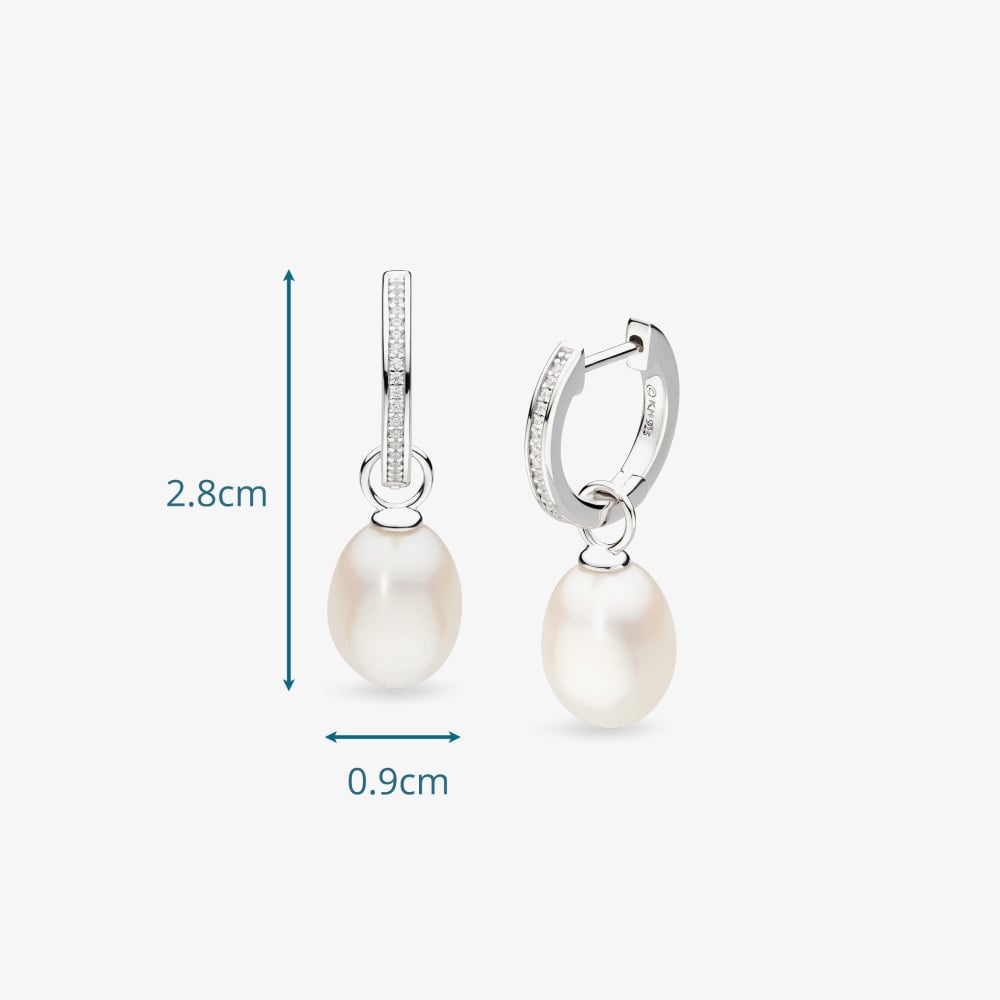 Kit Heath Silver Revival Classic Pearl Glitz Hoop Earrings 50429FPC