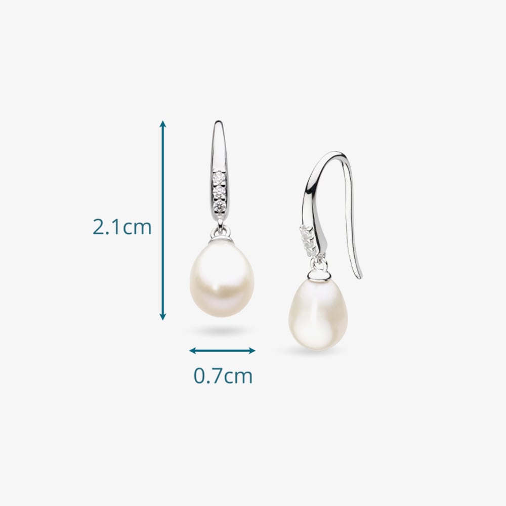 Kit Heath Silver Revival Classic Pearl Glitz Drop Earrings 50425FPC