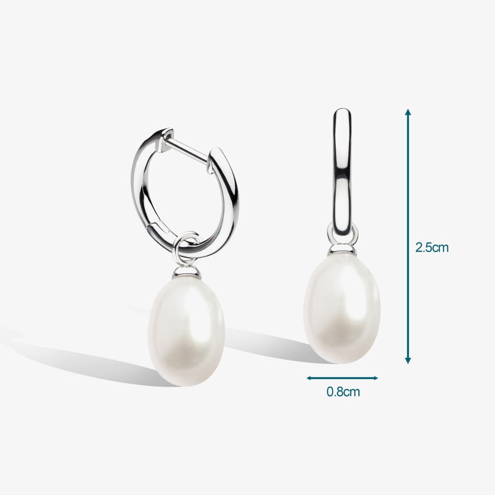Kit Heath Silver Revival Classic Pearl Hoop Earrings 50430FP