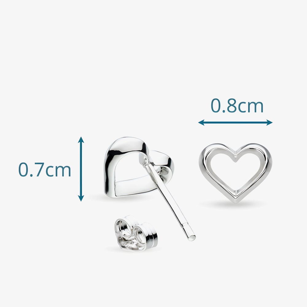 Kit Heath Love Silver Heart Stud Earrings 40530RP