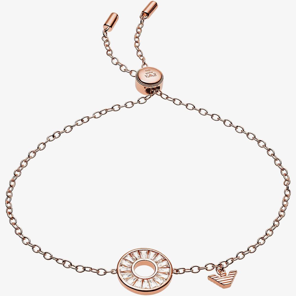 Product photograph of Emporio Armani Rose Gold Tone Sterling Silver Id Bracelet Eg3458221 from The Jewel Hut