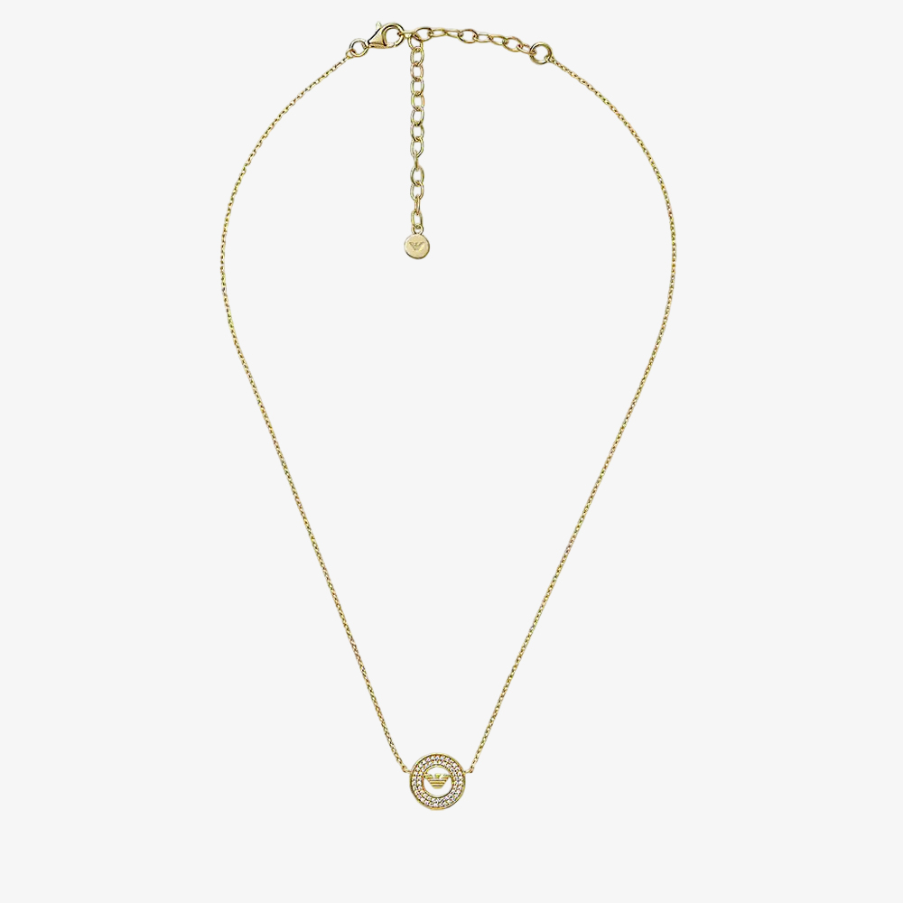 Product photograph of Emporio Armani Ladies Gold Eagle Logo Necklace Eg3628710 from The Jewel Hut