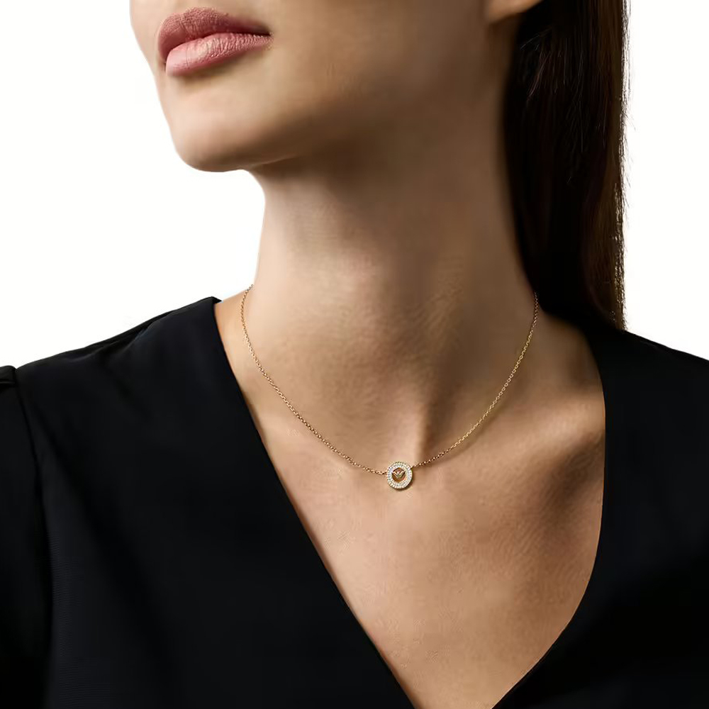 Emporio Armani Gold Tone Round Logo Coin Necklace EG3628710