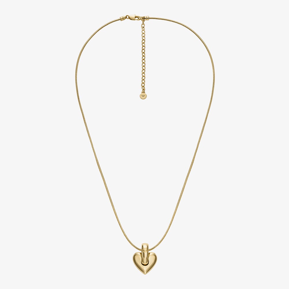 Emporio Armani Gold Tone Heart Pendant Necklace EGS3265710