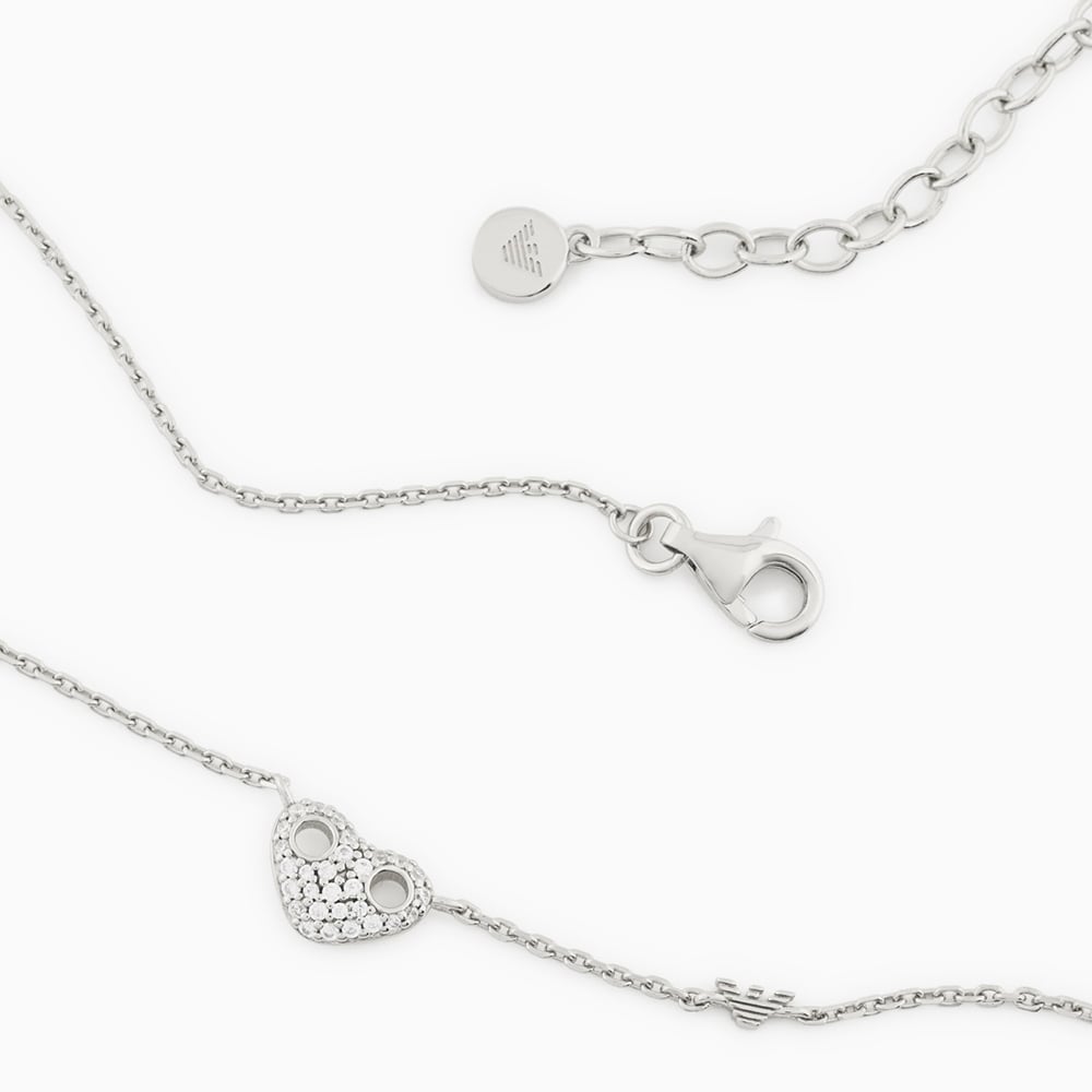 Emporio Armani Sterling Silver & Cubic Zirconia Heart Chain EG3646040