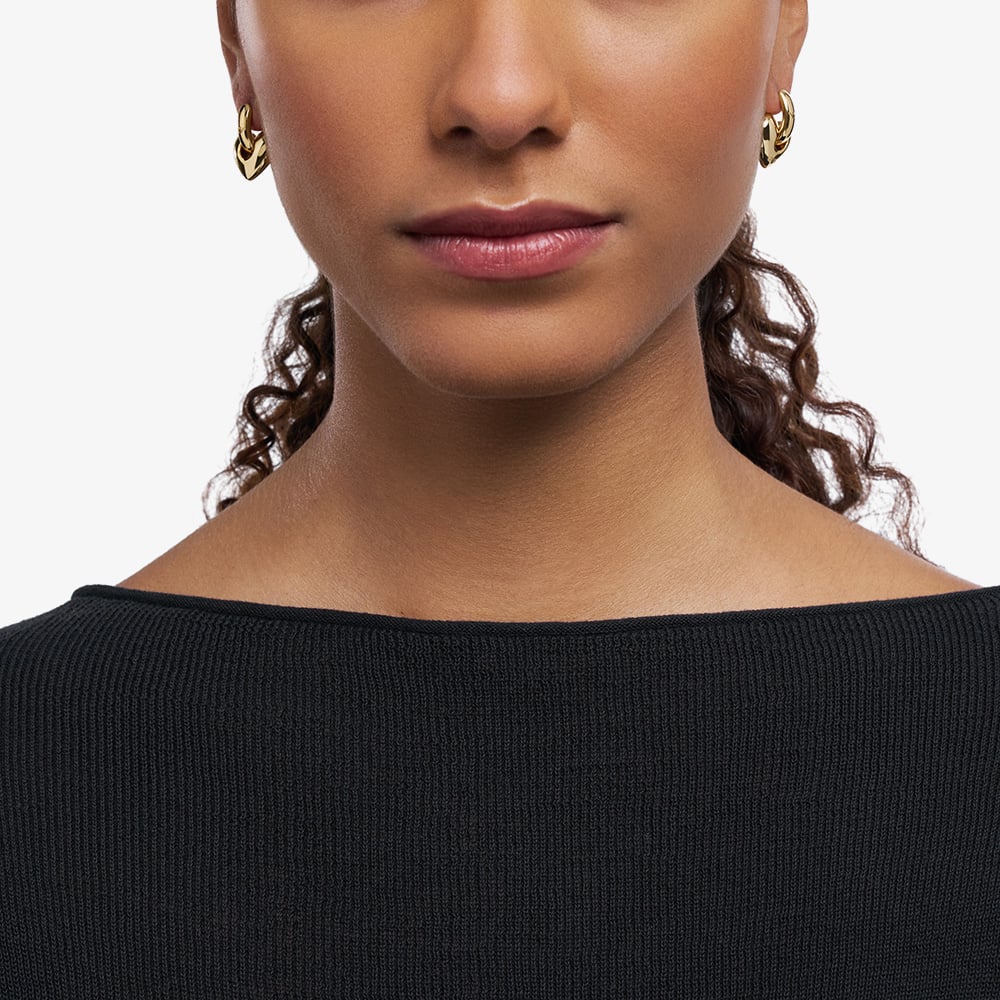 Emporio Armani Gold Tone Heart Pendant Hoop Earrings EGS3266710