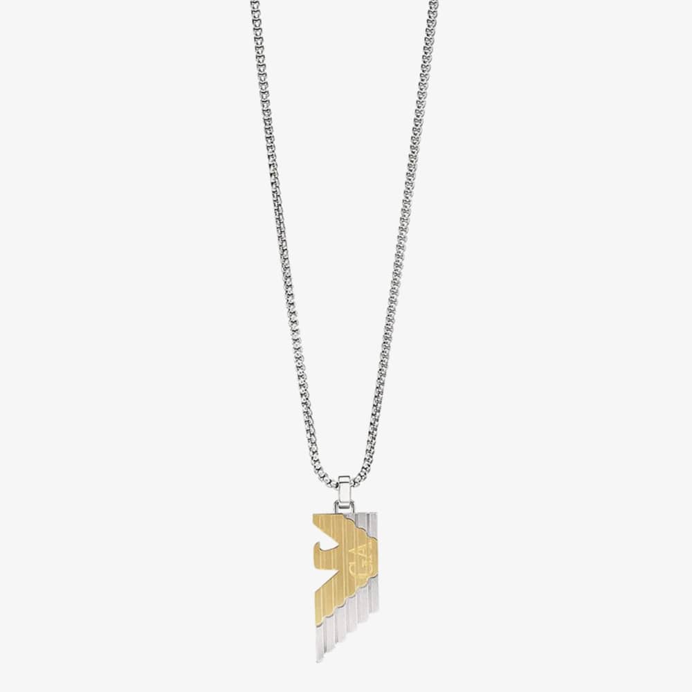 Emporio Armani Two Colour Stainless Steel & Gold Plated Eagle Logo Necklace EGS3073040