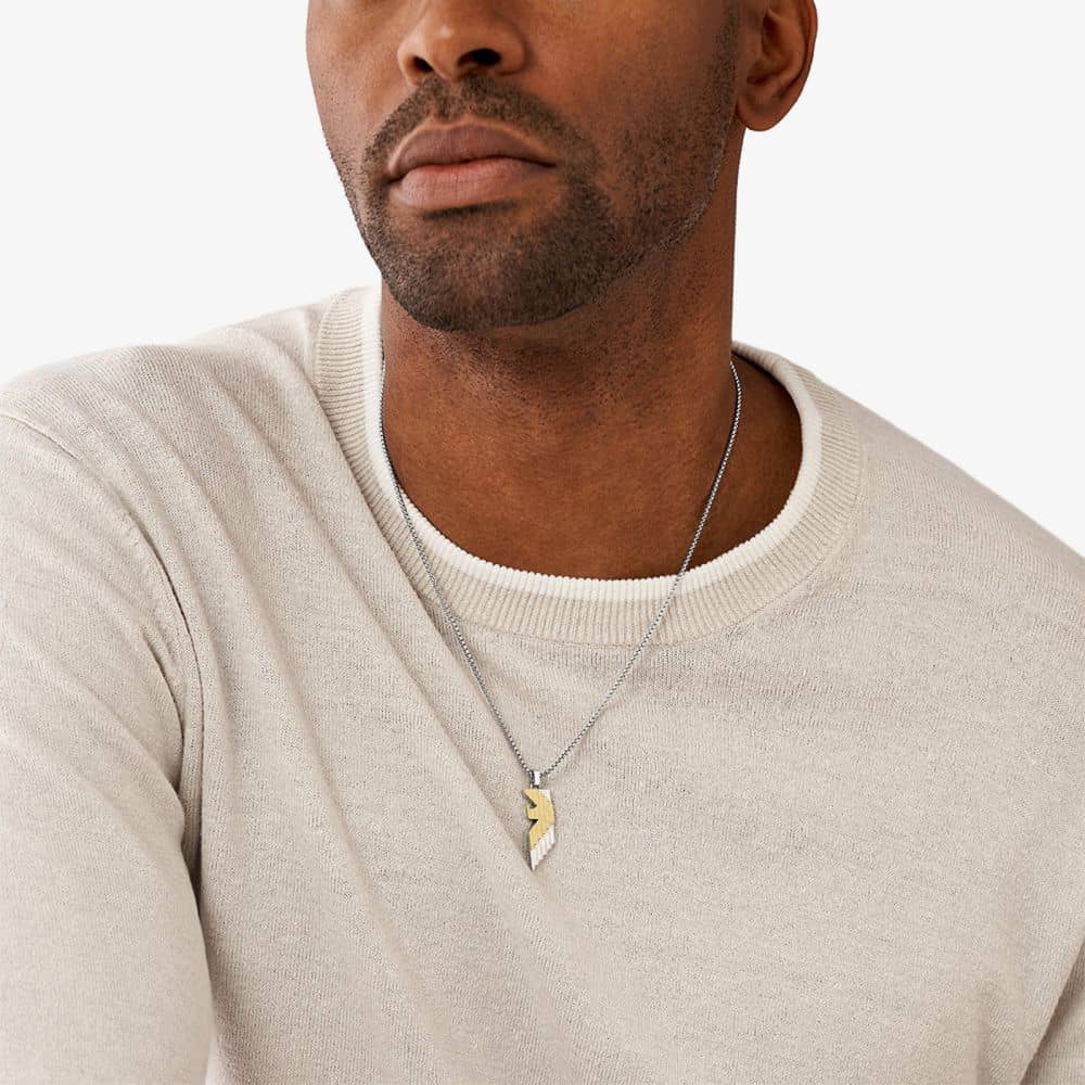 Emporio Armani Two Colour Stainless Steel & Gold Plated Eagle Logo Necklace EGS3073040