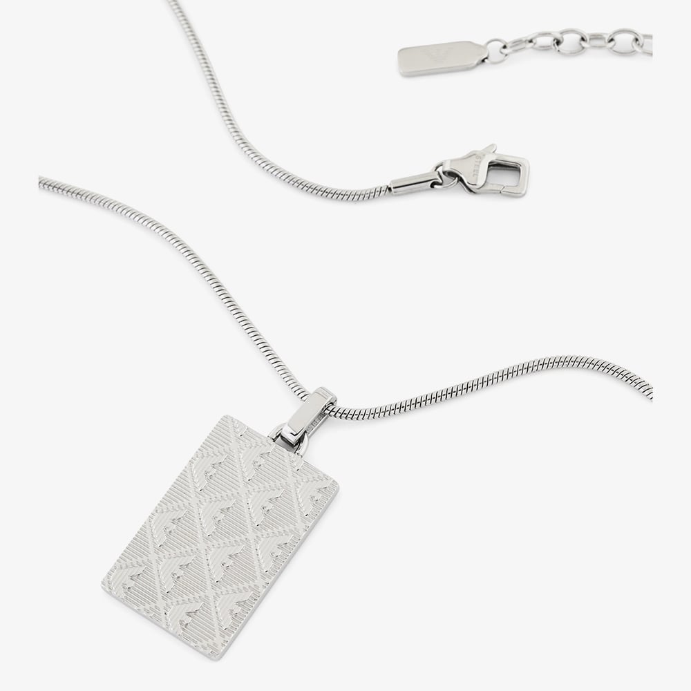 Emporio Armani Stainless Steel Logo Dog Tag Pendant EGS3362040