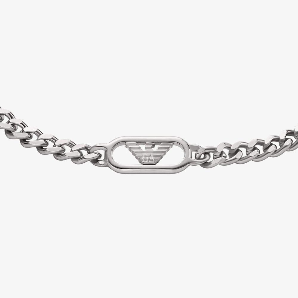 Emporio Armani Mens Stainless Steel Logo Bracelet EGS3247040