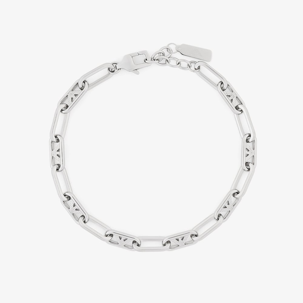 Emporio Armani Mens Stainless Steel Oval Link Bracelet EGS3249040