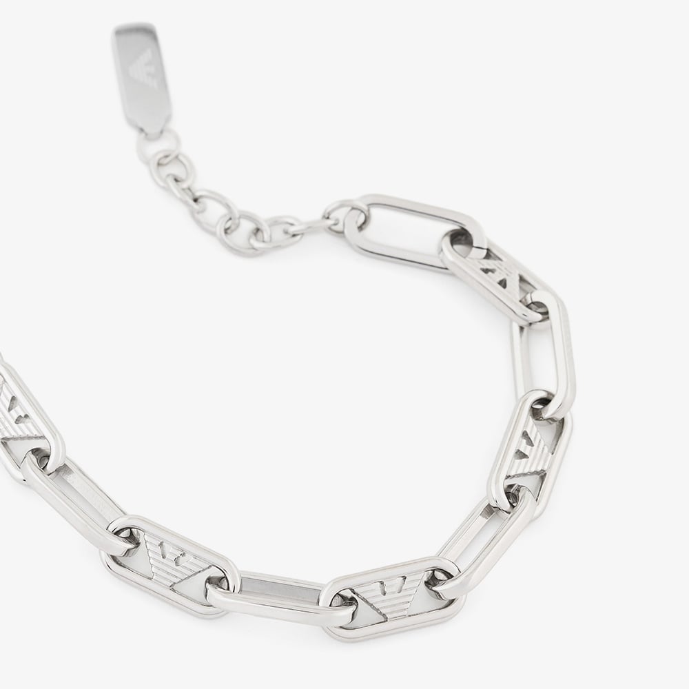 Emporio Armani Mens Stainless Steel Oval Link Bracelet EGS3249040