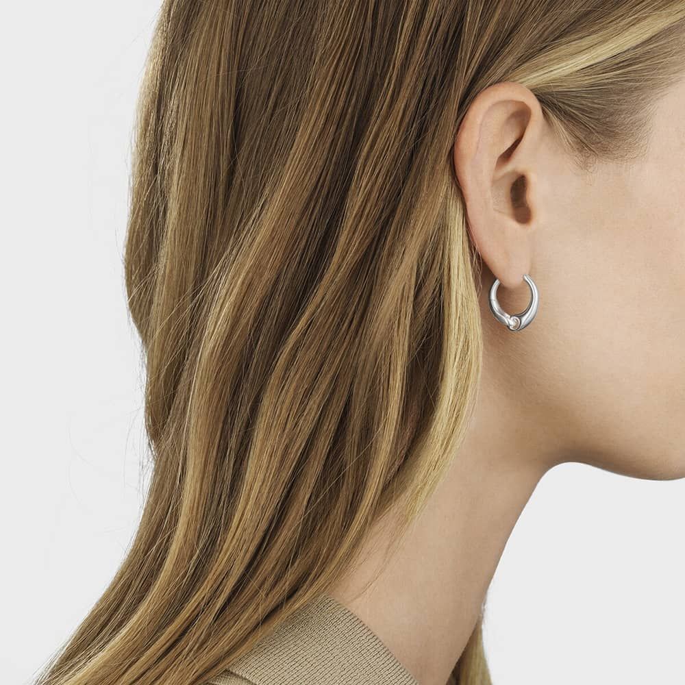 Georg Jensen Reflect Sterling Silver Large Hoop Earrings 20001177
