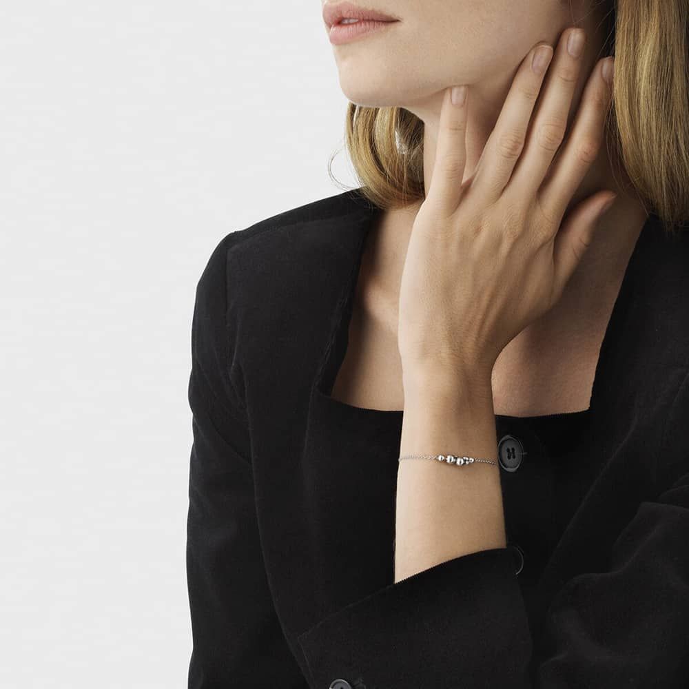 Georg Jensen Moonlight Grapes Sterling Silver Bead Bracelet 20001205