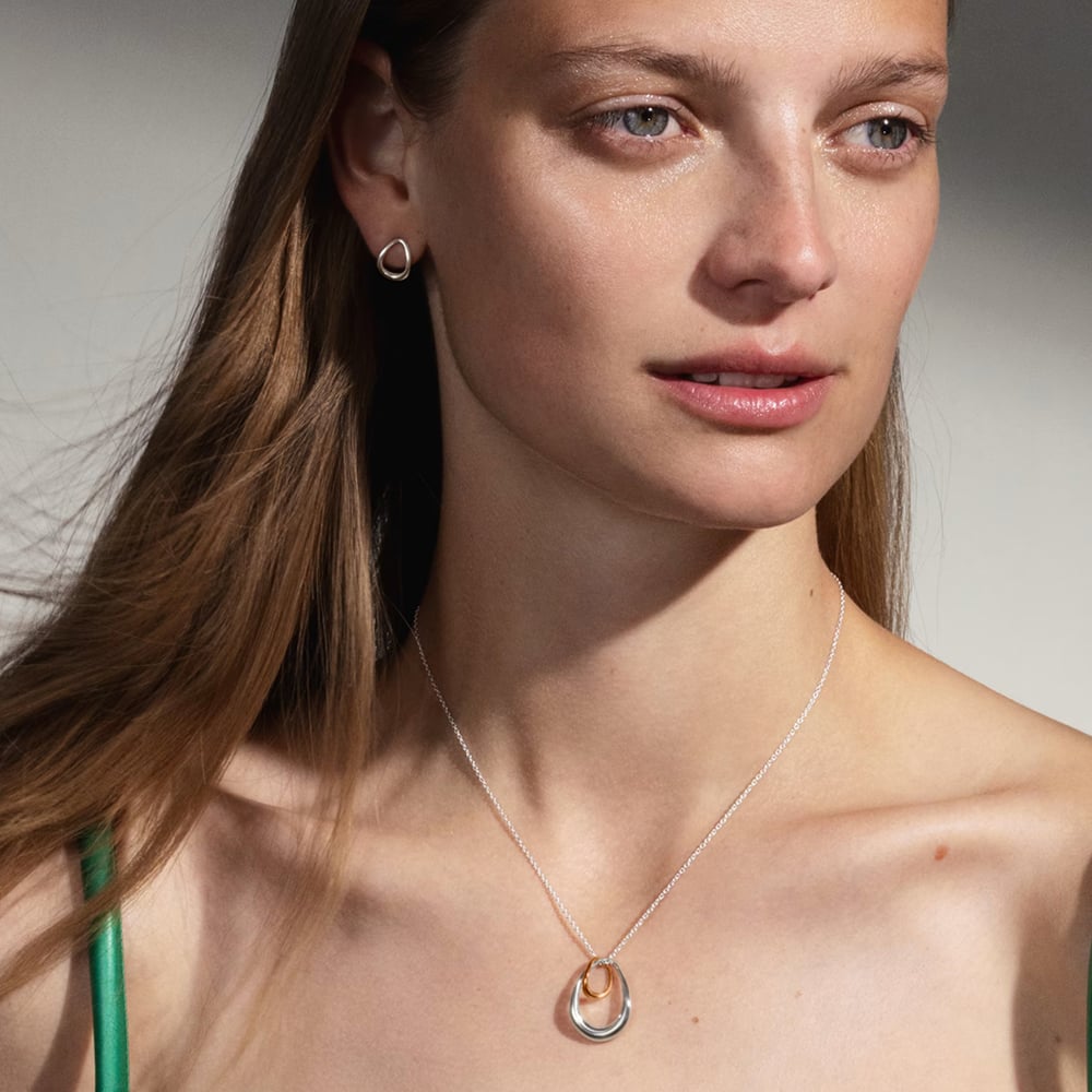 Georg Jensen Offspring Two Tone 18ct Rose Gold Necklace 10012763