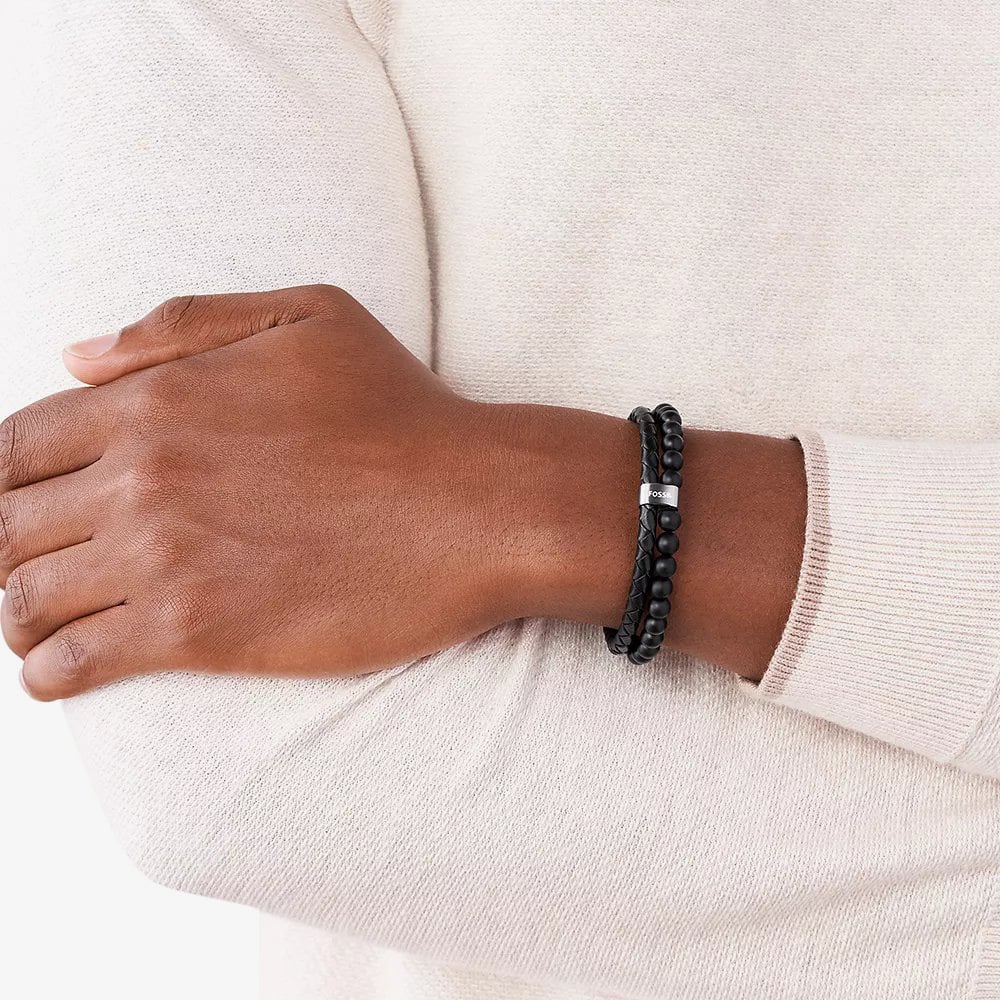 Fossil Townsman Vintage Multi Strand Black Bracelet JF02763040