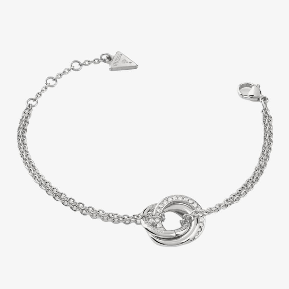 Product photograph of Guess Perfect Intertwined Hoop Knot Bracelet Jubb04063jw Rh from The Jewel Hut