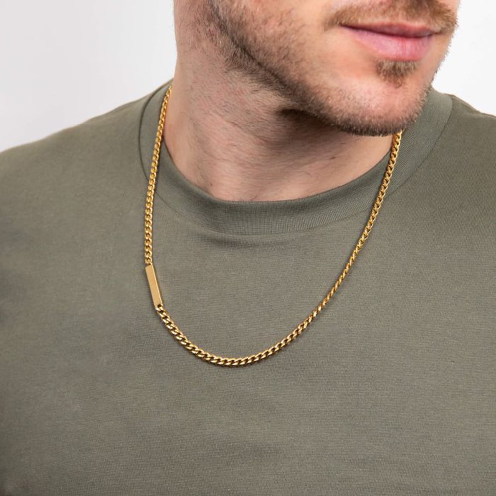Fred Bennett Gold Plated Stainless Steel 55cm Plate Curb Chain N4648