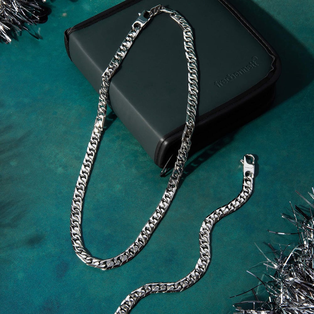 Fred Bennett Stainless Steel Chain Jewellery Set Z2046