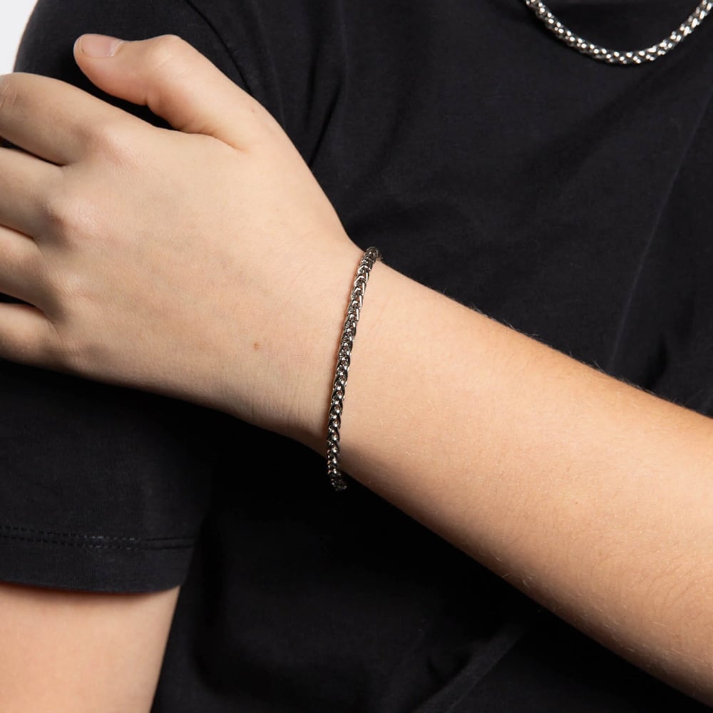 Fred Bennett Stainless Steel Smaller Fit 7 Inch Wheat Chain Bracelet B5646