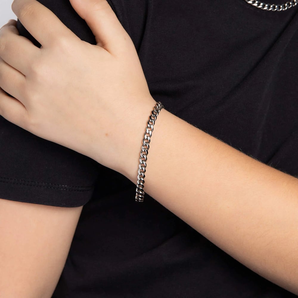 Fred Bennett Stainless Steel Smaller Fit 7 Inch Cuban Chain Bracelet B5628
