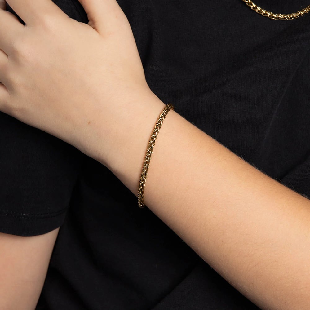 Fred Bennett Gold Plated Smaller Fit 7 Inch Wheat Chain Bracelet B5648