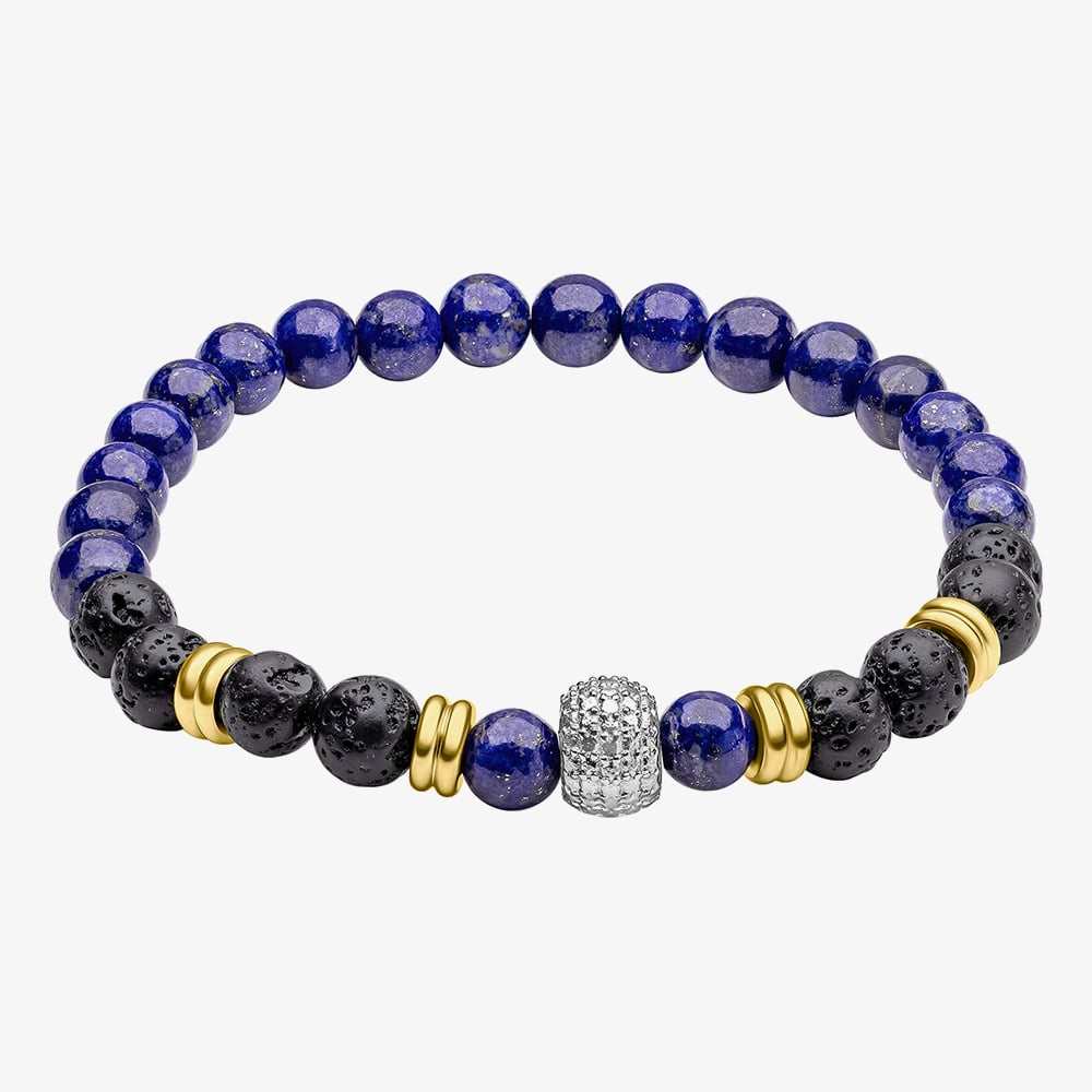 Fred Bennett Smaller Fit Blue Bead Lava Stone Bracelet B5621