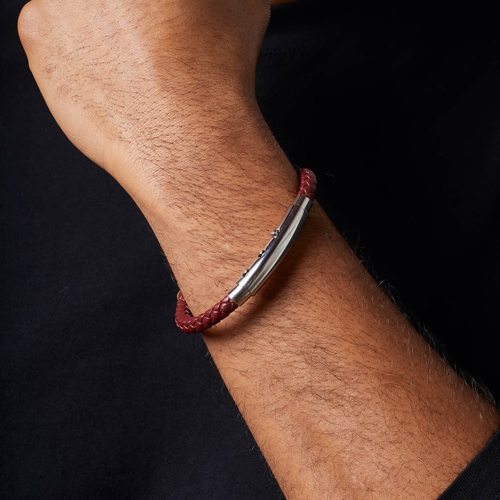 Fred Bennett Burgundy Leather Chain Detail Bracelet B5623