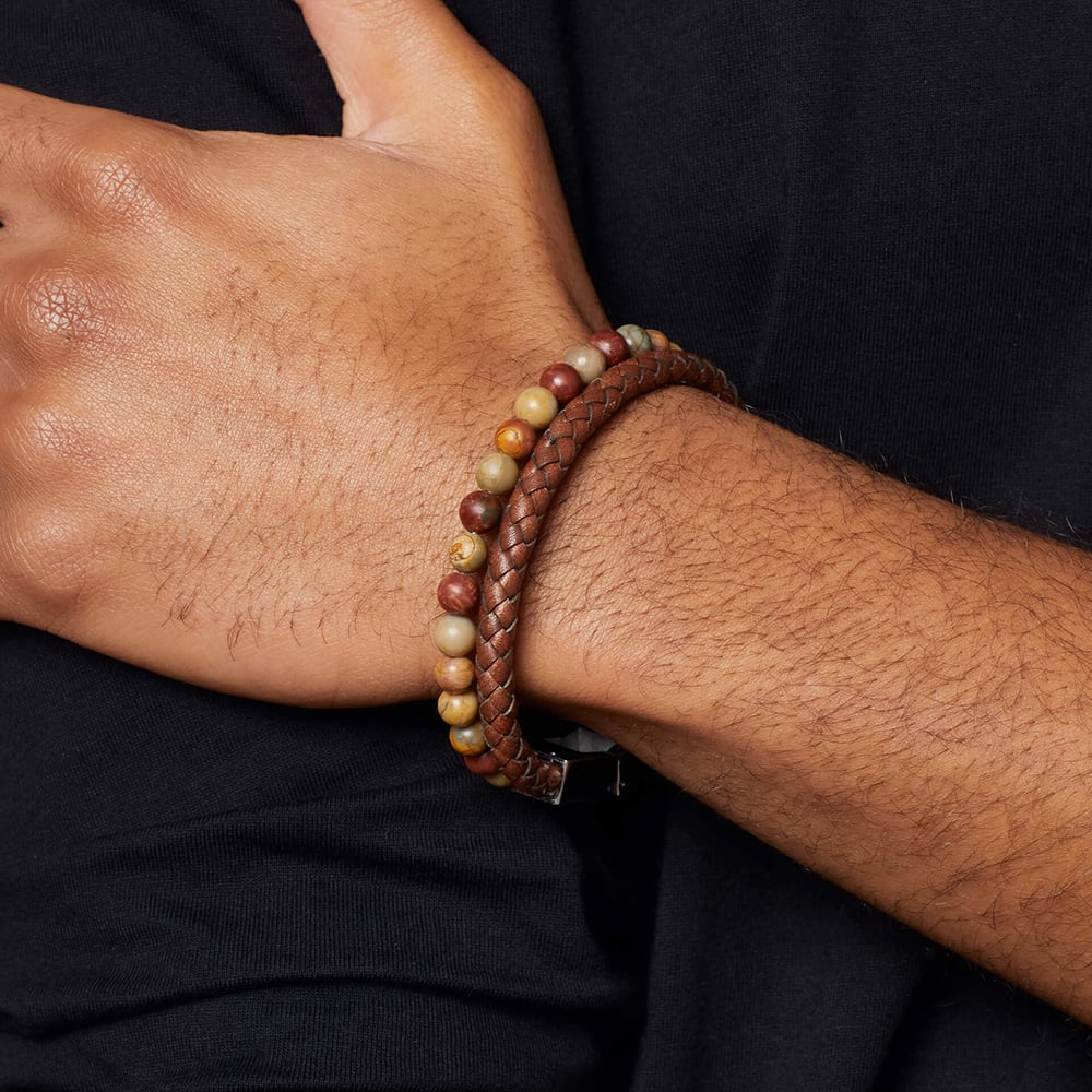 Fred Bennett Red Turquoise Brown Leather Bracelet B5636