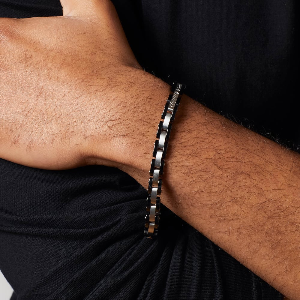 Fred Bennett Stainless Steel Black Ceramic Link Bracelet B5630