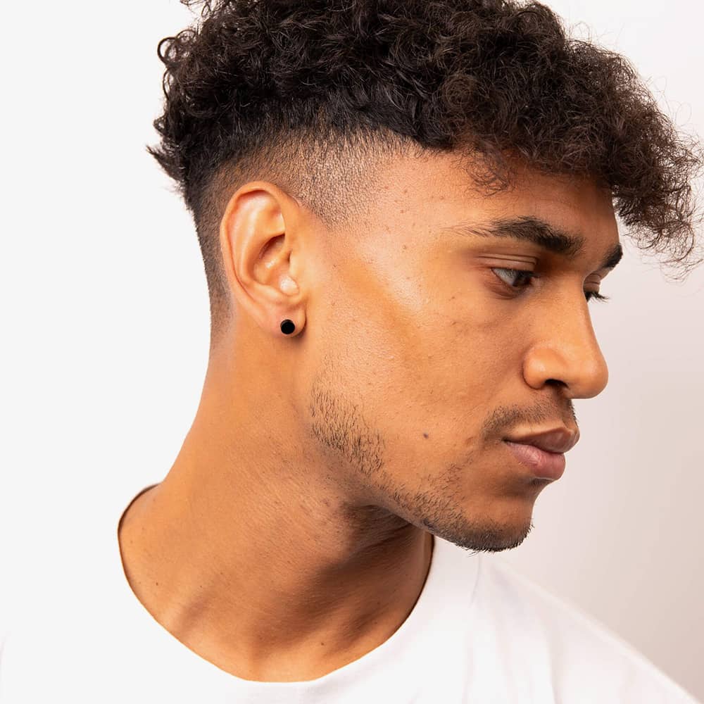 Fred Bennett Plain Round Black Stud Earrings E6395