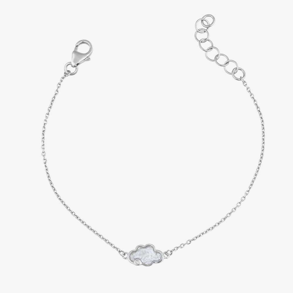 D For Diamond Sterling Silver Pearlised Cloud Bracelet B5436
