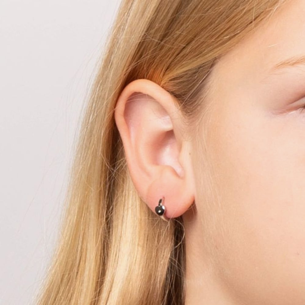 D For Diamond Silver Heart Hoop Earrings E6394